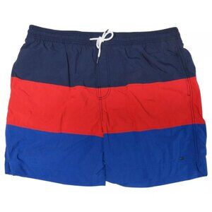 Tommy Hilfiger Mens Colorblock Swim Trunks Navy / Red / Blue XL